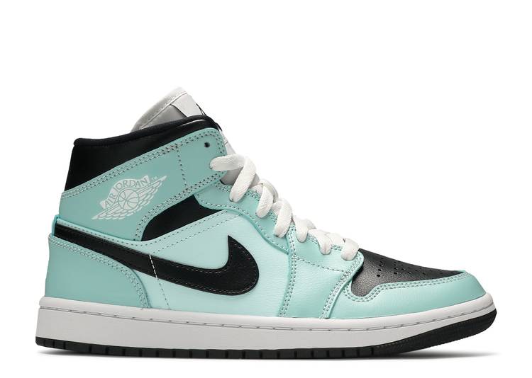 【 AIR JORDAN WMNS JORDAN 1 MID AQUA BLACK / 7 15 21 】 ナイキ ミッド エアジョーダン スニーカー レディース