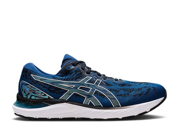 【 ASICS GEL CUMULUS 23 MAKO BLUE / MAKO BLUE PURE SILVER 】 青色 ブルー ピュア 銀色 シルバー スニーカー メンズ アシックス