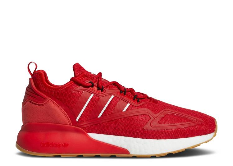 【 ADIDAS ZX 2K BOOST 'SCARLET GUM' / SCARLET SCARLET CLOUD WHITE 】 アディダス ブースト 白色 ホワイト スニーカー メンズ