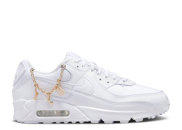 【 NIKE WMNS AIR MAX 90 PREMIUM LUCKY CHARMS / WHITE METALLIC GOLD WHITE 】 マックス プレミアム 白色 ホワイト ゴールド エアマックス スニーカー レディース ナイキ