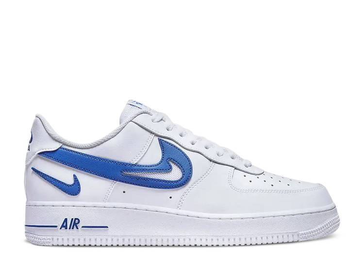 【 NIKE AIR FORCE 1 '07 'CUT OUT SWOOSH - GAME ROYAL' / WHITE ROYAL BLUE 】 スウッシュ スウォッシュ ゲーム 白色 ホワイト 青色 ブルー エアフォース ゲームロイヤル 青 ブルー' スニーカー メンズ ナイキ|スニケス