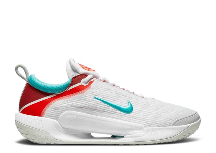 【 NIKE NIKECOURT ZOOM NXT \u0027WHITE HABANERO RED WASHED TEAL\u0027 / WHITE LIGHT SILVER HABANERO RED 】 厚地の外套 望遠レンズ 赤 赤いこと 白いこと 白いこと しろがね色 しろがね色 スニーカー メンズ ナイキ スニーカー-メンズ靴
