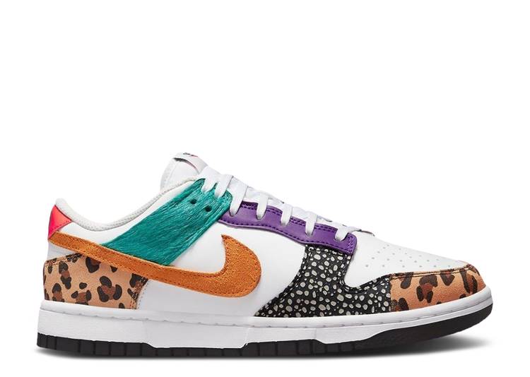 【 NIKE WMNS DUNK LOW SE 'SAFARI MIX' / WHITE WASHED TEAL ELECTRO PURPLE 】 ダンク 白色 ホワイト 紫 パープル ダンクロー スニーカー レディース ナイキ