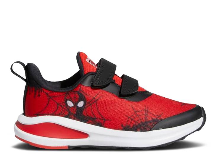 【 ADIDAS MARVEL X FORTARUN J \'SPIDER-MAN\' / VIVID RED CORE BLACK CLOUD WHITE 】 アディダス 赤 レッド コア 黒色 ブラック 白色 ホワイト \'SPIDERMAN\' ジュニア キッズ ベビー マタニティ スニーカー