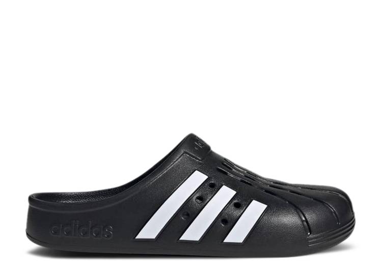 【 ADIDAS ADILETTE CLOG \u0027BLACK WHITE\u0027 / CORE BLACK CLOUD WHITE CORE 】 アディダス アディレッタ 中核グループ 黒いこと 黒いこと 白いこと 白いこと スニーカー メンズ
