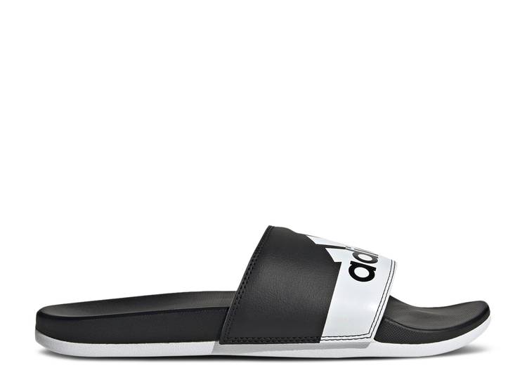 【 ADIDAS ADILETTE COMFORT SLIDE 'BLACK WHITE' / CORE BLACK CLOUD WHITE CLOUD 】 アディダス アディレッタ サンダル コア 黒色 ブラック 白色 ホワイト スニーカー メンズ