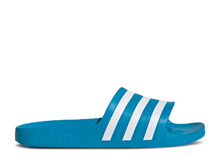 【 ADIDAS ADILETTE AQUA SLIDES OLAR BLUE / SOLAR BLUE CLOUD WHITE SOLAR 】 アディダス アディレッタ アクア 青色 ブルー 白色 ホワイト スニーカー メンズ