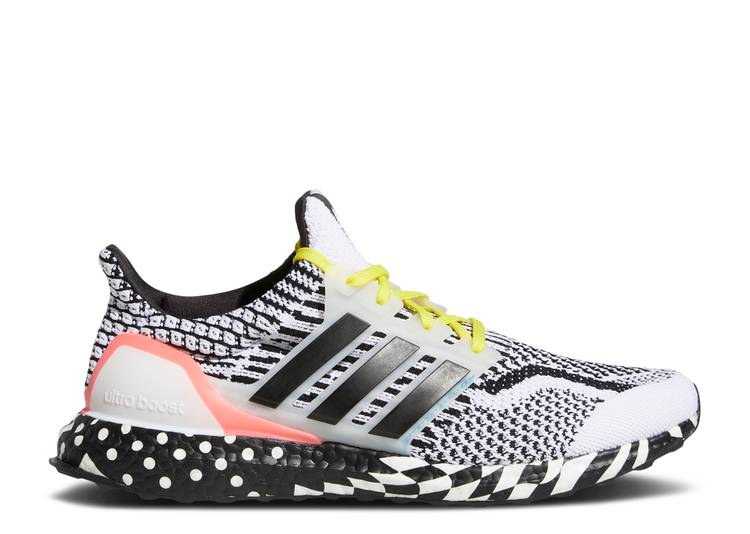 【 ADIDAS ULTRABOOST 5.0 デオキシリボ核酸 \u0027MULTI PATTERN - WHITE BLACK\u0027 / CLOUD WHITE CORE BLACK TURBO 】 アディダス 白いこと 白いこと 中核グループ 黒いこと 黒いこと ターボ スニーカー メンズ