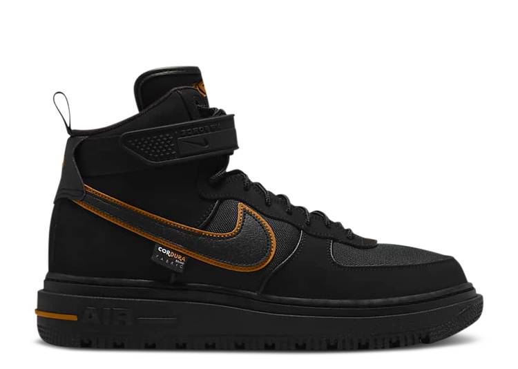 【 NIKE AIR FORCE 1 BOOT 'BLACK UNIVERSITY GOLD' / BLACK WHEAT UNIVERSITY GOLD 】 ブーツ 黒色 ブラック ウィート ゴールド エアフォース スニーカー メンズ ナイキ|スニケス