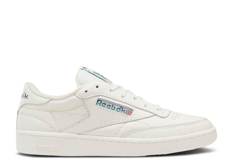 【 REEBOK CLUB C 85 VINTAGE \u0027SPLIT LOGO - COBALT GREEN\u0027 / CHALK CLASSIC COBALT GLEN GREEN 】 リーボック 野球クラブ ビンテージ ヴィンテージ ロゴタイプ 古典派音楽 緑 緑であること スニーカー メンズ
