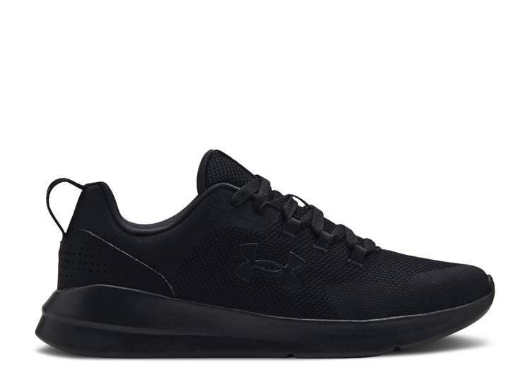 【 UNDER ARMOUR ESSENTIAL 'TRIPLE BLACK' / BLACK 】 黒色 ブラック アンダーアーマー スニーカー メンズ