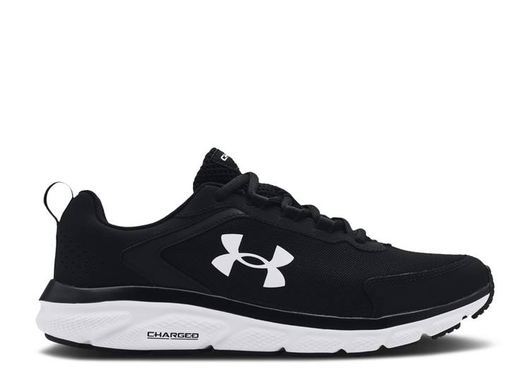 【 UNDER ARMOUR CHARGED ASSERT 9 'BLACK' / BLACK WHITE 】 黒色 ブラック 白色 ホワイト アンダーアーマー スニーカー メンズ