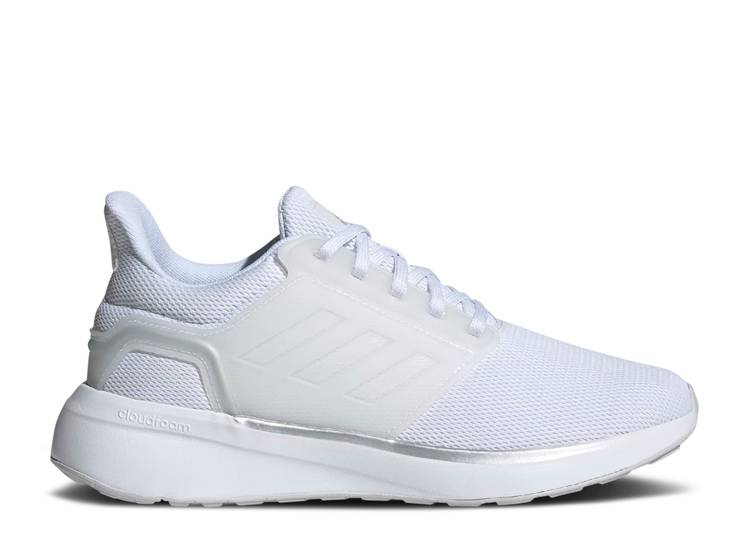 【 ADIDAS WMNS EQ19 RUN \u0027WHITE SILVER METALLIC\u0027 / CLOUD WHITE CLOUD WHITE SILVER 】 アディダス 幽客 しろがね色 しろがね色 白いこと 白いこと スニーカー レディース