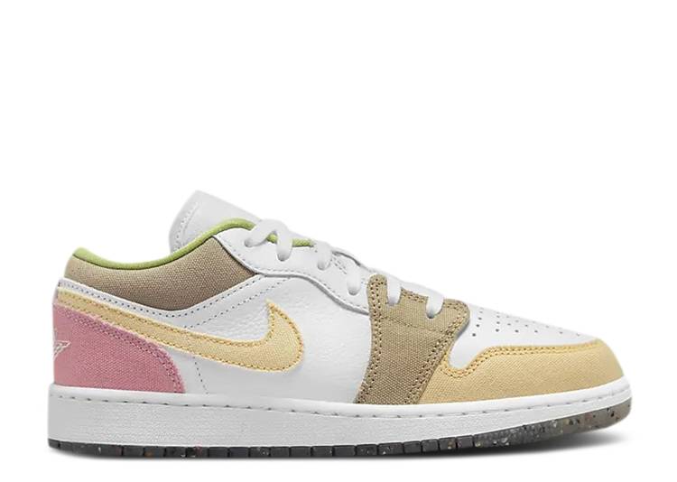 【 AIR JORDAN JORDAN 1 LOW SE GS 'PASTEL GRIND' / WHITE WHITE VIVID GREEN 】 ナイキ 白色 ホワイト 緑 グリーン エアジョーダン ジュニア キッズ ベビー マタニティ スニーカー｜スニケス 59,070円