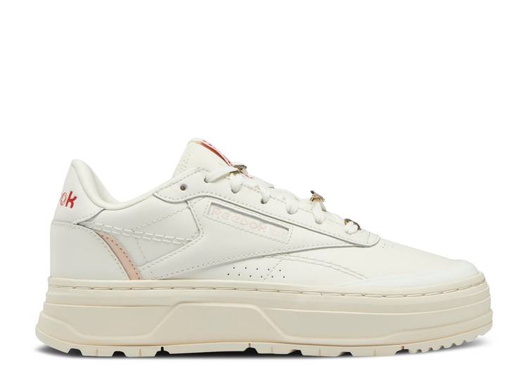 【 REEBOK WMNS CLUB C DOUBLE GEO CHALK ALABASTER / CHALK ALABASTER SOFT ECRU 】 リーボック クラブ スニーカー レディース