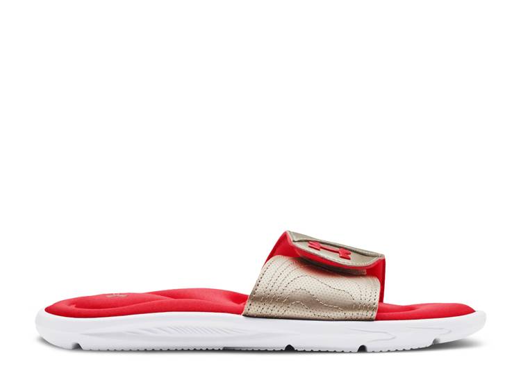 【 UNDER ARMOUR WMNS IGNITE 9 SLIDE \u0027WHITE METALLIC FADED GOLD\u0027 / WHITE METALLIC FADED GOLD 】 イグナイト サンダル 白いこと 白いこと ゴールド アンダーアーマー スニーカー レディース