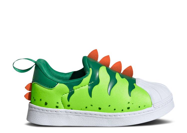 【 ADIDAS SUPERSTAR 360 I \u0027DINOSAUR\u0027 / TEAM SOLAR GREEN TEAM GREEN 】 アディダス はやりっ児 野球クラブ 緑 緑であること もの言う花