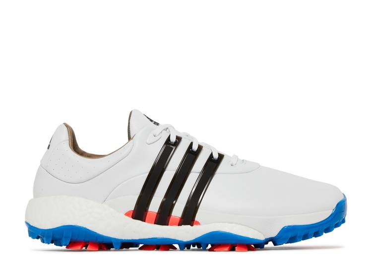 【 ADIDAS TOUR 360 22 GOLF \u0027WHITE BLUE RUSH\u0027 / CLOUD WHITE CORE BLACK BLUE RUSH 】 アディダス ゴルフ 青味 青み 白いこと 白いこと 中核グループ 黒いこと 黒いこと 混雑時 スニーカー メンズ
