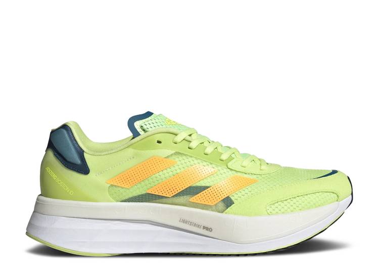 【 ADIDAS ADIZERO BOSTON 10 'PULSE LIME FLASH ORANGE' / PULSE LIME FLASH ORANGE REAL 】 アディダス アディゼロ ボストン ライム 橙 オレンジ レアル スニーカー メンズ｜スニケス