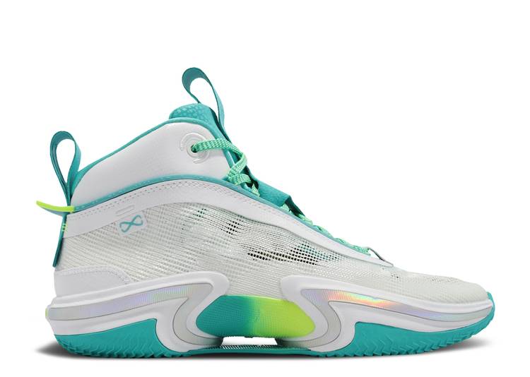 【 AIR JORDAN GUO AILUN X JORDAN 36 PF 'GLOBAL GAME' / WHITE TEAL LIME GREEN 】 ナイキ 白色 ホワイト ライム 緑 グリーン エアジョーダン スニーカー メンズ｜スニケス