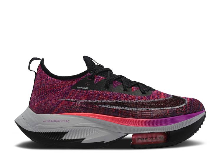 【 NIKE WMNS AIR ZOOM ALPHAFLY NEXT% FLYKNIT 'HYPER VIOLET' / HYPER VIOLET FLASH CRIMSON BLACK 】 ズーム フライニット 紫 バイオレット クリムゾン 黒色 ブラック スニーカー レディース ナイキ