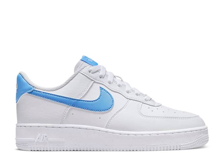 【 NIKE WMNS AIR FORCE 1 LOW \u002707 NEXT NATURE \u0027UNIVERSITY BLUE\u0027 / WHITE METALLIC SILVER UNIVERSITY 】 白いこと 白いこと しろがね色 しろがね色 空軍 スニーカー レディース ナイキ