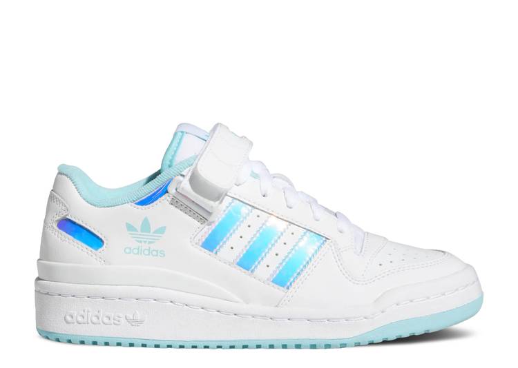 【 ADIDAS FORUM J 'WHITE IRIDESCENT' / CLOUD WHITE SUPPLIER COLOR PULSE 】 アディダス フォーラム 白色 ホワイト ジュニア キッズ ベビー マタニティ スニーカー｜スニケス