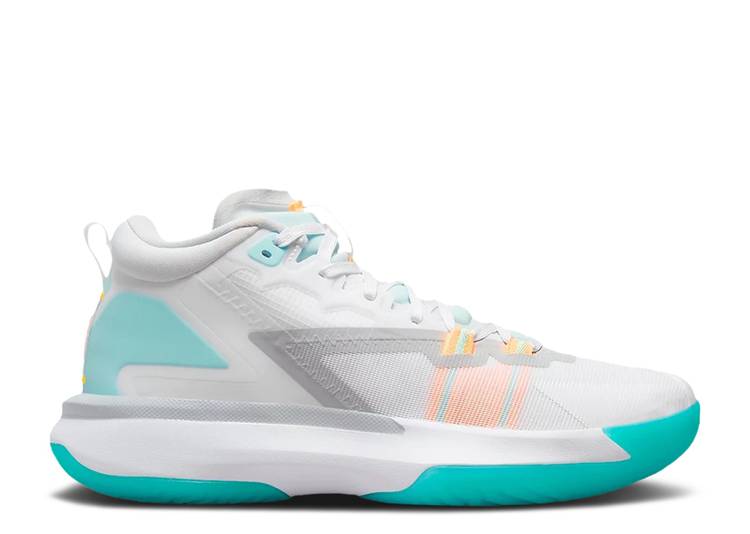 【 AIR JORDAN JORDAN ZION 1 PF 'WHITE DYNAMIC TURQUOISE' / WHITE LASER ORANGE DYNAMIC 】 ナイキ ダイナミック 白色 ホワイト レーザー 橙 オレンジ エアジョーダン スニーカー メンズ｜スニケス