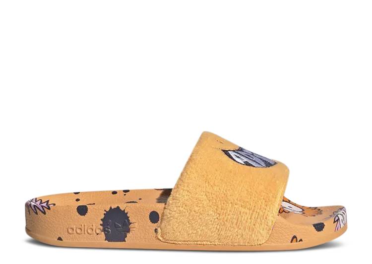 【 ADIDAS KEVIN LYONS X ADILETTE SLIDE J 'MONSTER' / HAZY ORANGE CLOUD WHITE SHADOW 】 アディダス ケビン アディレッタ サンダル 橙 オレンジ 白色 ホワイト シャドー シャドウ ジュニア キッズ ベビー マタニテ|スニケス