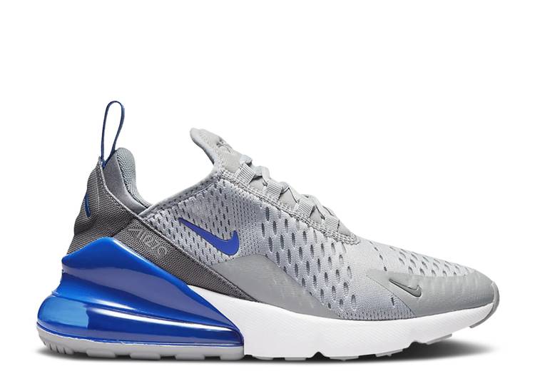 【 NIKE AIR MAX 270 GS 'LIGHT SMOKE GREY GAME ROYAL' / LIGHT SMOKE GREY SMOKE GREY 】 マックス 灰色 グレー ゲーム エアマックス ゲームロイヤル 青 ブルー' ジュニア キッズ ベビー マタニティ スニーカー ナイ|スニケス