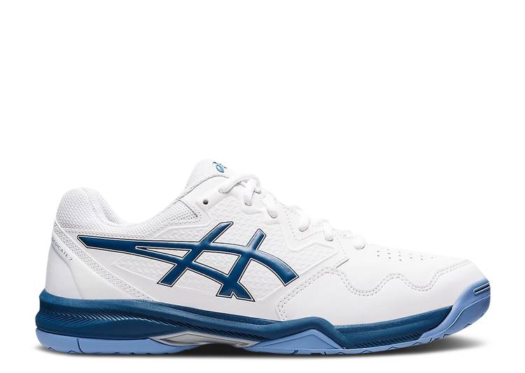 【 ASICS GEL DEDICATE 7 WHITE LIGHT INDIGO / WHITE LIGHT INDIGO 】 白色 ホワイト 藍色 インディゴ スニーカー メンズ アシックス
