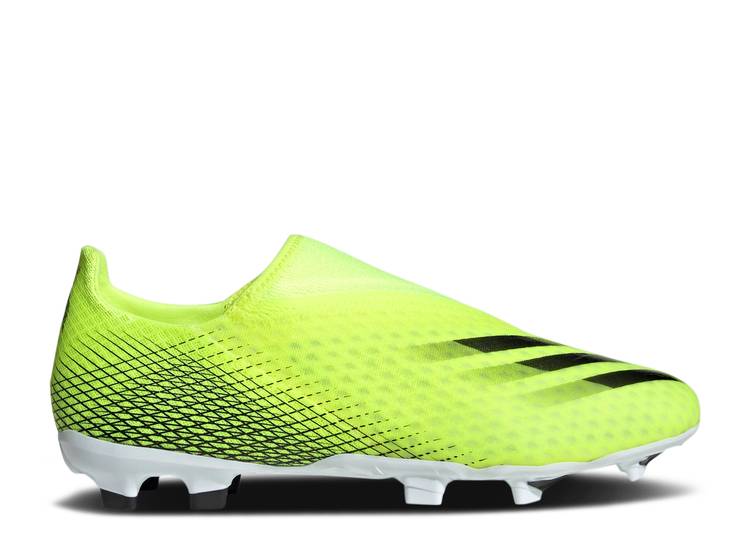 【 ADIDAS X GHOSTED.3 LACELESS FG 'SOLAR YELLOW' / SOLAR YELLOW CLOUD WHITE ROYAL 】 アディダス 黄色 イエロー 白色 ホワイト スニーカー メンズ