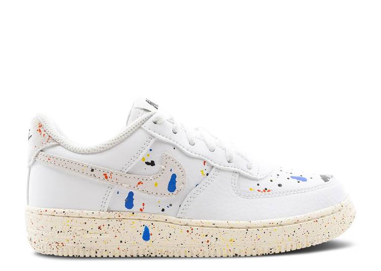 【 NIKE AIR FORCE 1 LV8 3 PS 'PAINT SPLATTER - WHITE' / WHITE SAIL WHITE WHITE 】 白色 ホワイト エアフォース ジュニア キッズ ベビー マタニティ スニーカー ナイキ|スニケス