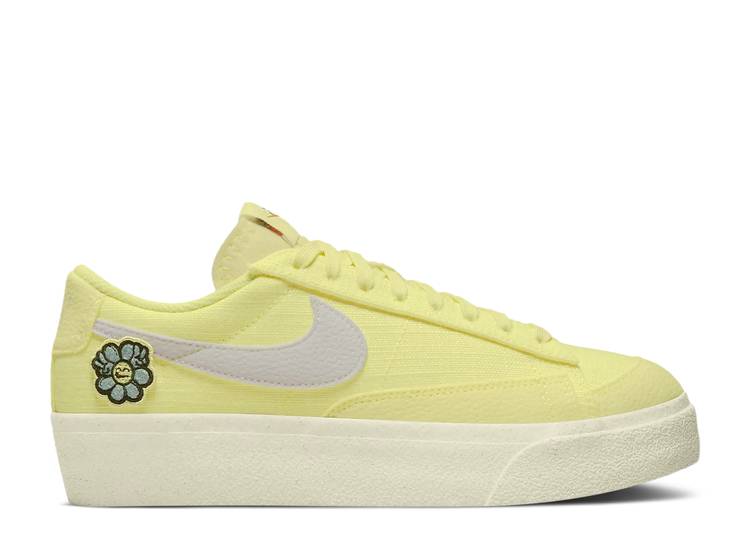 【 NIKE WMNS BLAZER LOW PLATFORM NEXT NATURE 'FLOWER POWER' / CITRON TINT PALE IVORY BLACK 】 ブレイザー アイボリー 黒色 ブラック スニーカー レディース ナイキ｜スニケス