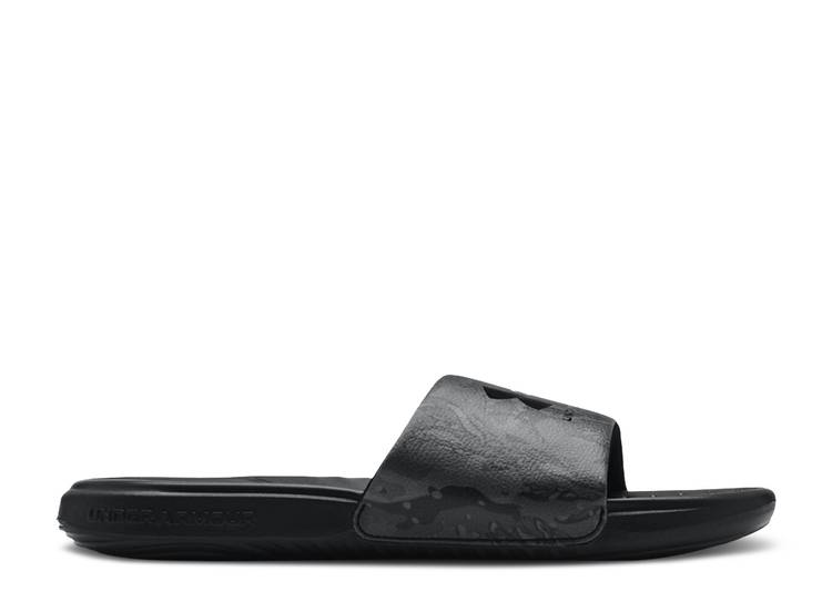 【 UNDER ARMOUR ANSA GRAPHIC SLIDE 'DIGITAL CAMO' / BLACK 】 グラフィック サンダル 黒色 ブラック アンダーアーマー スニーカー メンズ｜スニケス