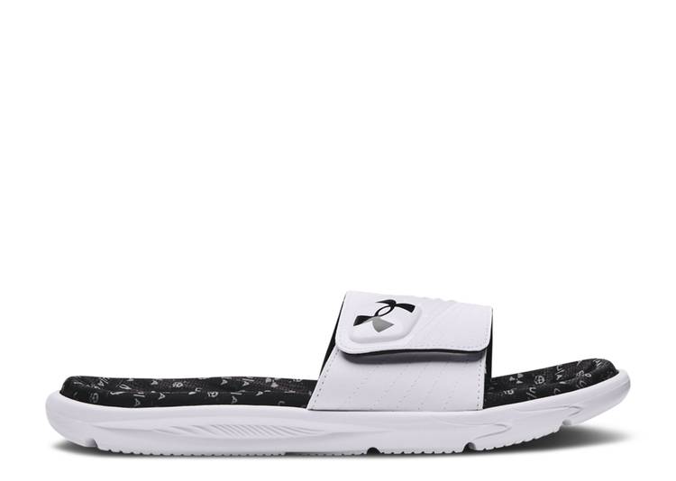 【 UNDER ARMOUR MERCENARY 12 SLIDE \u0027WHITE BLACK\u0027 / WHITE BLACK 】 サンダル 白いこと 白いこと 黒いこと 黒いこと アンダーアーマー スニーカー メンズ