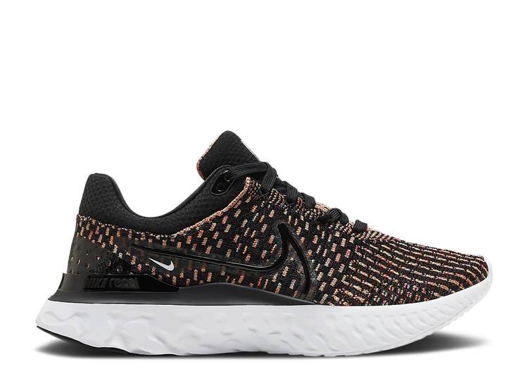 【 NIKE WMNS REACT INFINITY RUN FLYKNIT 3 'BLACK MULTI' / BLACK BLUE GLOW PINK PRIME WHITE 】 リアクト ラン フライニット 黒色 ブラック 青色 ブルー ピンク 白色 ホワイト スニーカー レディース ナイキ