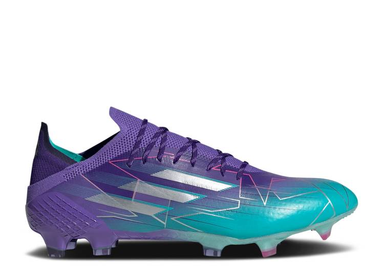 【 ADIDAS X SPEEDFLOW.1 FG \u0027PURPLE RUSH MINT RUSH\u0027 / PURPLE RUSH SILVER METALLIC MINT 】 アディダス 混雑時 紫 パープル しろがね色 しろがね色 スニーカー メンズ