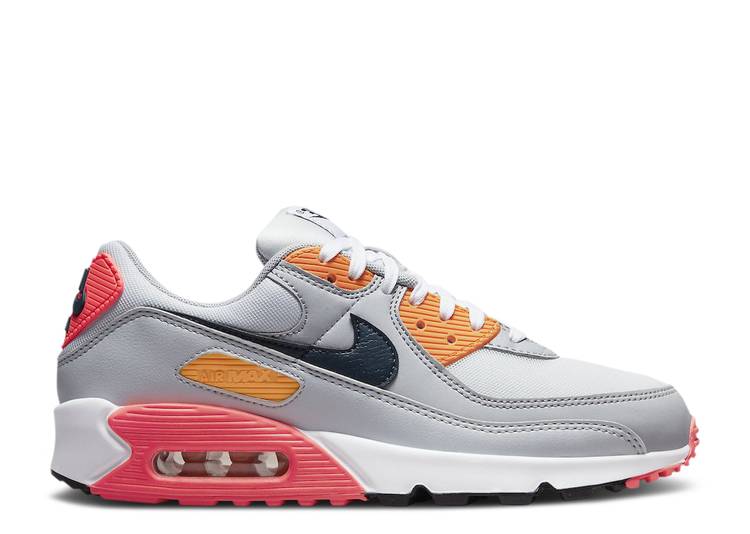 【 NIKE WMNS AIR MAX 90 \u0027GREY CRIMSON GOLD\u0027 / PURE PLATINUM WOLF GREY FLASH 】 マックス クリムゾン 純然たる プラチナム 薄墨色 薄墨色 大気圏マックス スニーカー レディース ナイキ