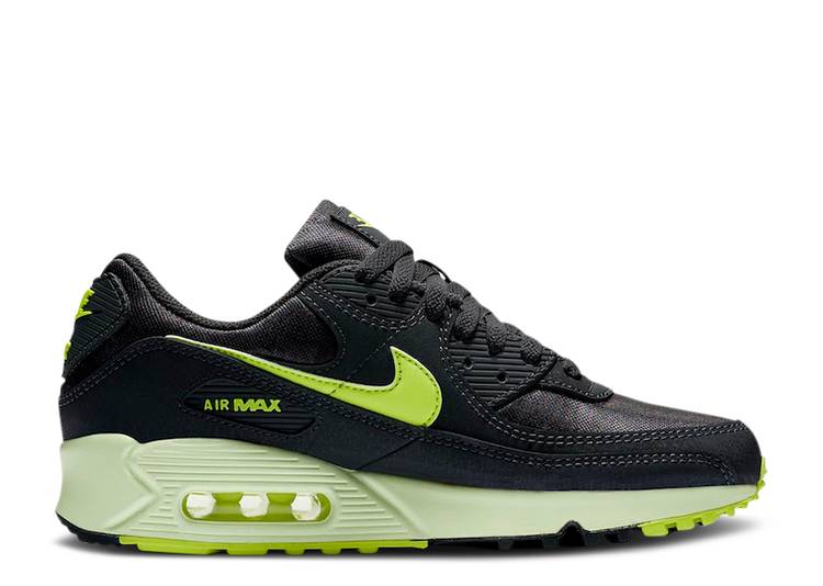 【 NIKE WMNS AIR MAX 90 \u0027DARK SMOKE GREY VOLT\u0027 / DARK SMOKE GREY BARELY VOLT VOLT 】 マックス 薄墨色 薄墨色 大気圏マックス スニーカー レディース ナイキ