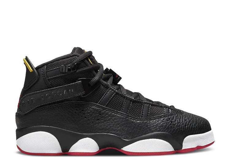 【 AIR JORDAN JORDAN 6 RINGS GS 'HIS AIRNESS' / BLACK WHITE YELLOW STRIKE 】 ナイキ リング 黒色 ブラック 白色 ホワイト 黄色 イエロー ストライク エアジョーダン ジュニア キッズ ベビー マタニティ スニー|スニケス