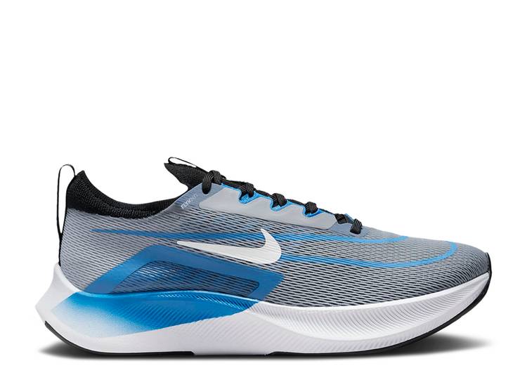 【 NIKE ZOOM FLY 4 WOLF GREY PHOTO BLUE / WOLF GREY PHOTO BLUE BLACK WHITE 】 ズーム 灰色 グレー 青色 ブルー 黒色 ブラック 白色 ホワイト ズームフライ スニーカー メンズ ナイキ