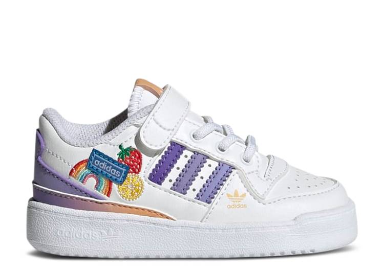 アディダス ADIDAS アディダス フォーラム 虹色 レインボー 白色 ホワイト 紫 パープル マジック 'FRUITS PATCHES' ベビー