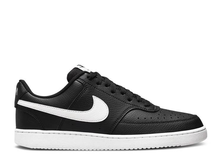 【 NIKE COURT VISION LOW NEXT NATURE \u0027BLACK WHITE\u0027 / BLACK BLACK WHITE 】 厚地の外套 黒いこと 黒いこと 白いこと 白いこと スニーカー メンズ ナイキ スニーカー-メンズ靴