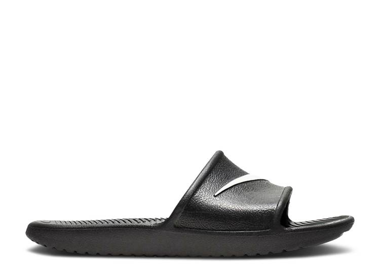 【 NIKE KAWA SLIDE GS 'BLACK WHITE' / BLACK WHITE 】 サンダル 黒色 ブラック 白色 ホワイト ジュニア キッズ ベビー マタニティ スニーカー ナイキ