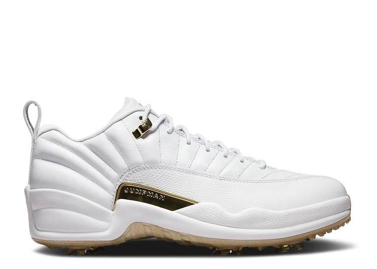 【 AIR JORDAN JORDAN 12 LOW GOLF \u0027MASTERS\u0027 / WHITE METALLIC GOLD MALACHITE 】 ナイキ ゴルフ 白いこと 白いこと ゴールド エアジョーダン スニーカー メンズ