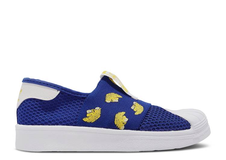 【 ADIDAS SUPERSTAR SMR 360 LITTLE KID 'ROYAL BLUE YELLOW' / ROYAL BLUE YELLOW FOOTWEAR WHITE 】 アディダス スーパースター 青色 ブルー 黄色 イエロー 白色 ホワイト ジュニア キッズ ベビー マタニティ スニーカ