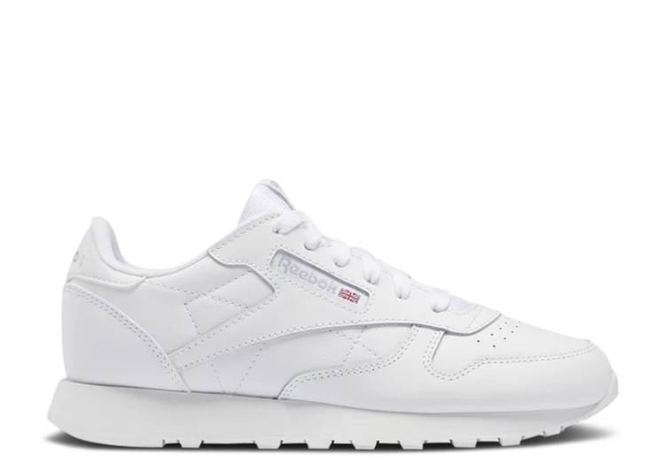 【 REEBOK CLASSIC LEATHER BIG KID 'TRIPLE WHITE' / FOOTWEAR WHITE FOOTWEAR WHITE 】 リーボック クラシック レザー 白色 ホワイト ジュニア キッズ ベビー マタニティ スニーカー|スニケス