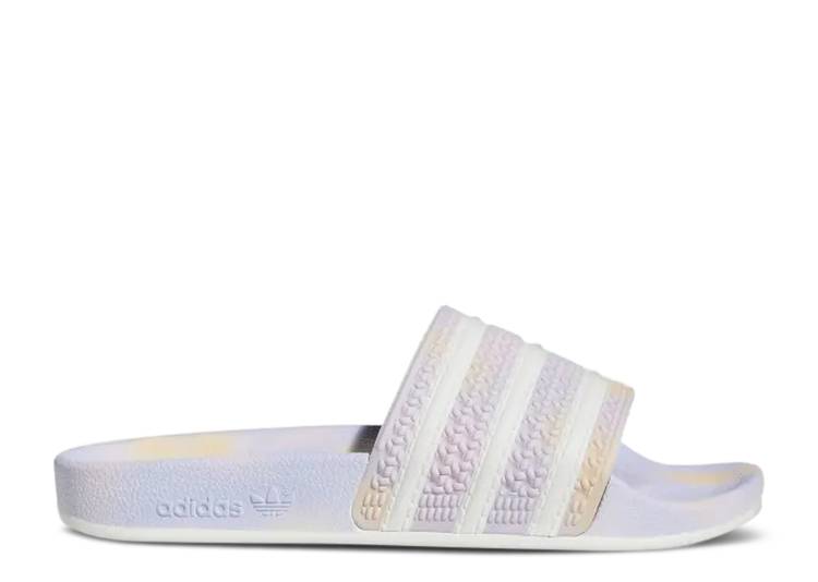 【 ADIDAS WMNS ADILETTE SLIDE \u0027ACID WASH\u0027 / PURPLE TINT CLOUD WHITE CLEAR 】 アディダス アディレッタ サンダル 紫 パープル 白いこと 白いこと スニーカー レディース