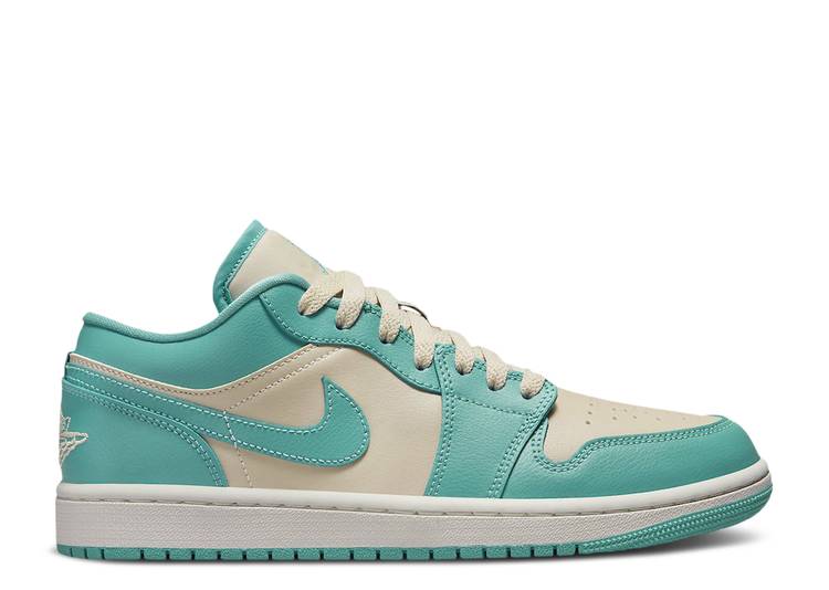 【 AIR JORDAN WMNS JORDAN 1 LOW \u0027TROPICAL TEAL SANDY BEIGE\u0027 / TROPICAL TEAL SANDY BEIGE 】 ナイキ ベージュ エアジョーダン スニーカー レディース